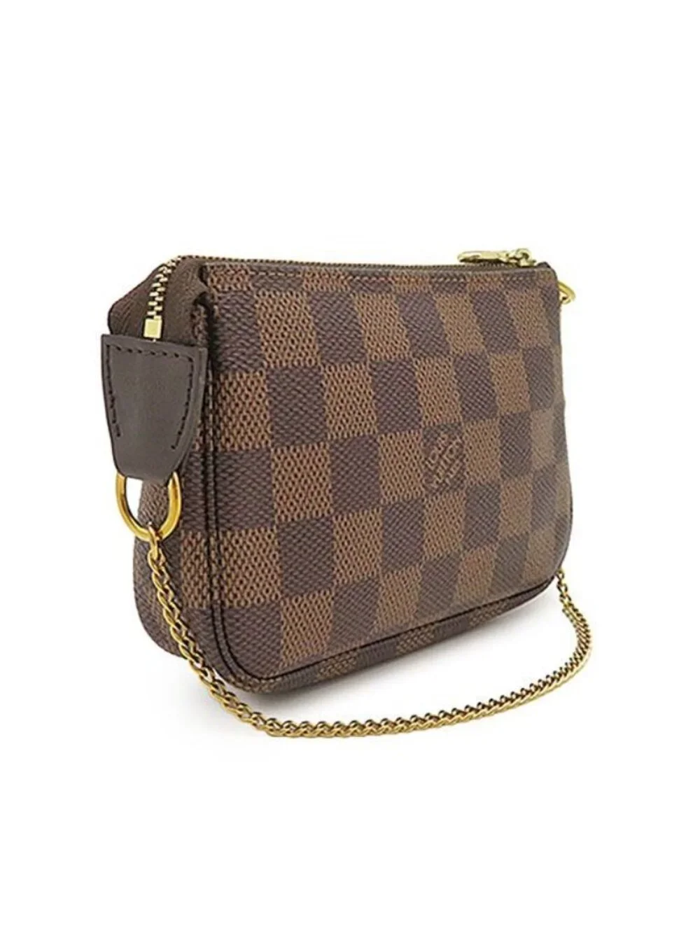 Louis Vuitton Pouch Mini Pochette Damier Canvas Ebene Brown